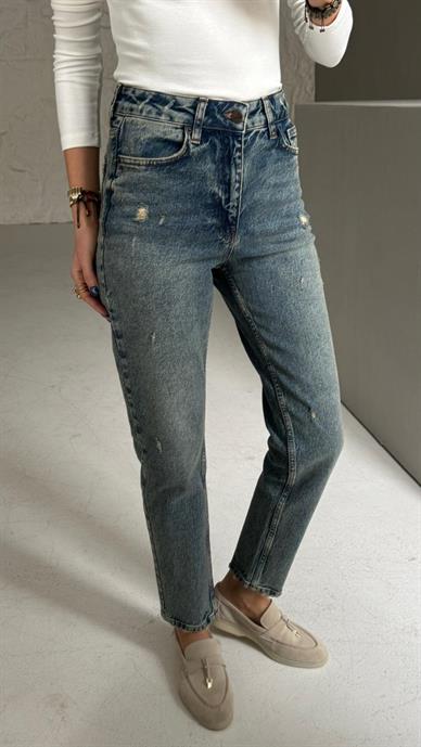 Tırnaklı Yıkamalı Mom Jean(7036-28)