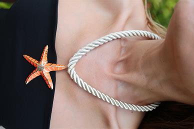 Turuncu Deniz Yıldızı Halat Zincir Kolye