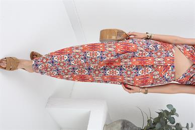 Turuncu Karışık Desen Krinkıl Takım