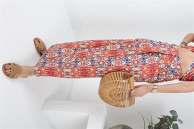 Turuncu Karışık Desen Krinkıl Takım