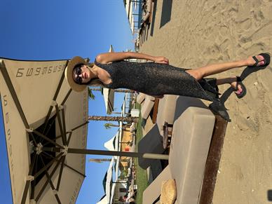 V Yaka Simli Ajurlu Triko Elbise