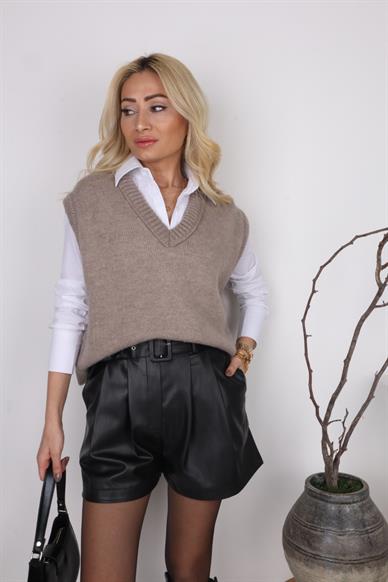 V Yaka Vizon Triko Süveter