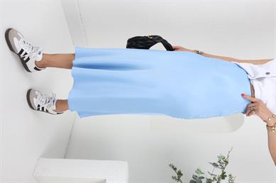 Verev Kesim Mavi Saten Etek