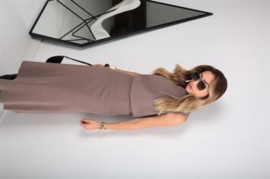 Vizon Etekli Örme Triko Takım