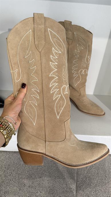 Vizon Süet Kovboy Bot (38 cm)