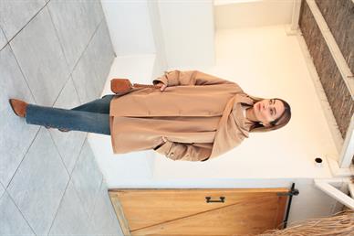 Yan Cepli Şallı Camel Treçkot