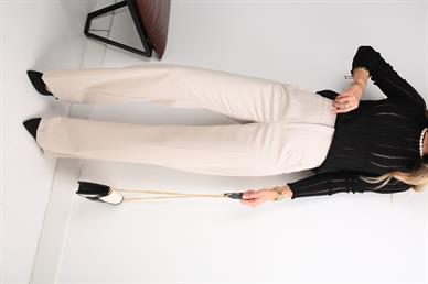 Yandan Cepli Bej Palazzo Pantolon