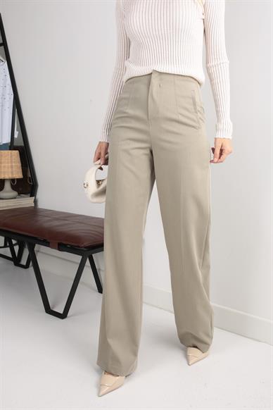 Yandan Cepli Yeşil Palazzo Pantolon