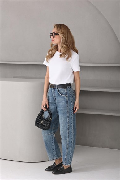 Yanı Dikişli Balon Jean (3160)