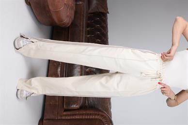 Yanı Şeritli Paça Çıtçıtlı Naturel Pantolon