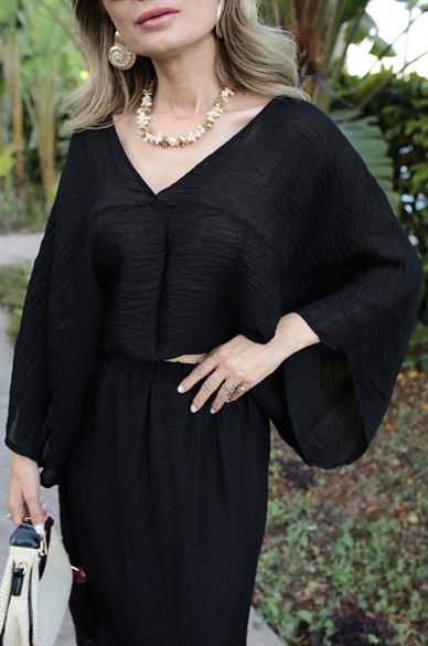 Yarasa Kol Siyah Etekli Takım