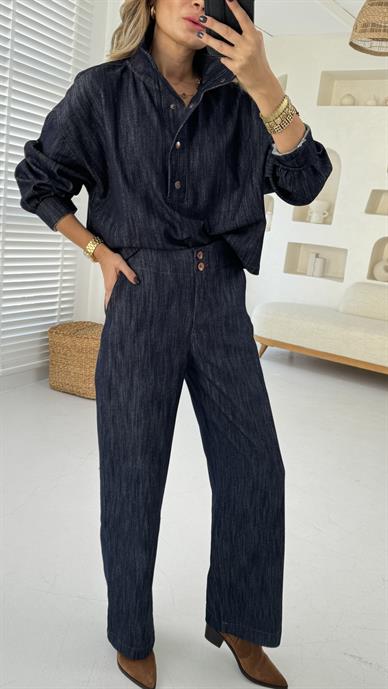 Yarım Lastik Full Likralı Denim Pantolon