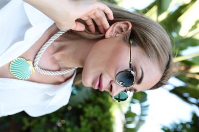 Yeşil Deniz Kabuklu Halat Zincir Kolye