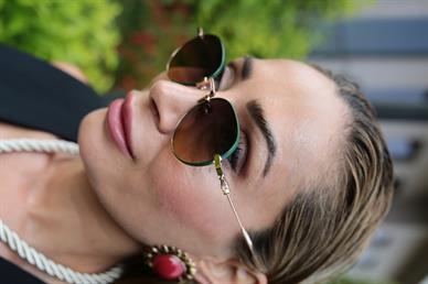 Yeşil Metal Çerçeveli Kahve Gözlük(ae2407c4)