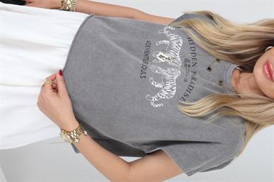 Yıkamalı Altı Kesik Crop Tshirt