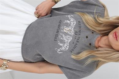 Yıkamalı Altı Kesik Crop Tshirt