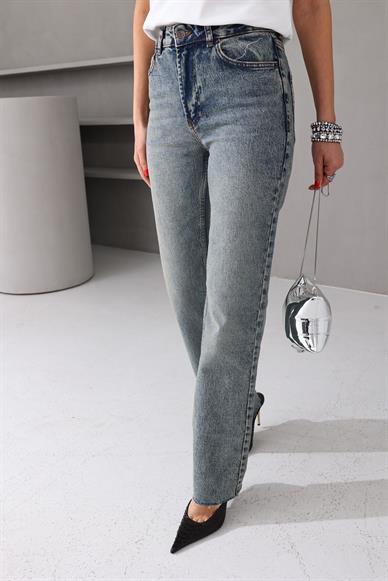 Yıkamalı  Full Likralı Boru Paça Jean(7114-62)