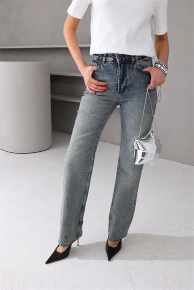 Yıkamalı  Full Likralı Boru Paça Jean(7114-62)