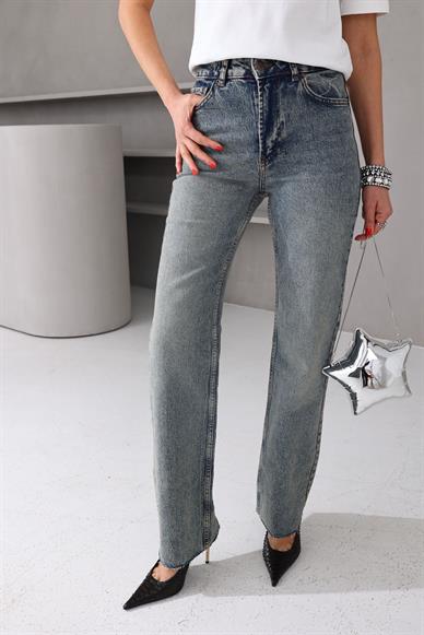 Yıkamalı  Full Likralı Boru Paça Jean(7114-62)