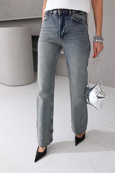 Yıkamalı  Full Likralı Boru Paça Jean(7114-62)