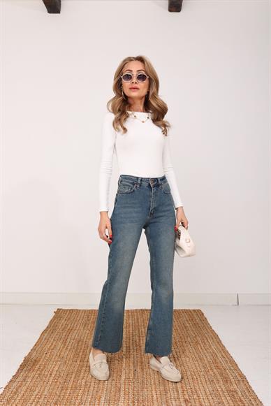 Yıkamalı İspanyol Mom Fit Jean(1706-62)