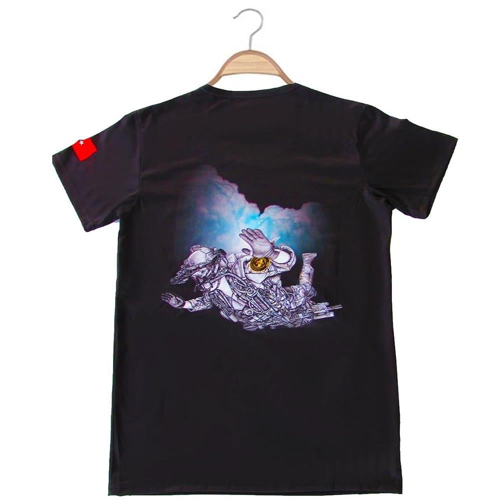 JÖAK SIRT BASKILI PARAŞÜT FORMA T-SHİRT