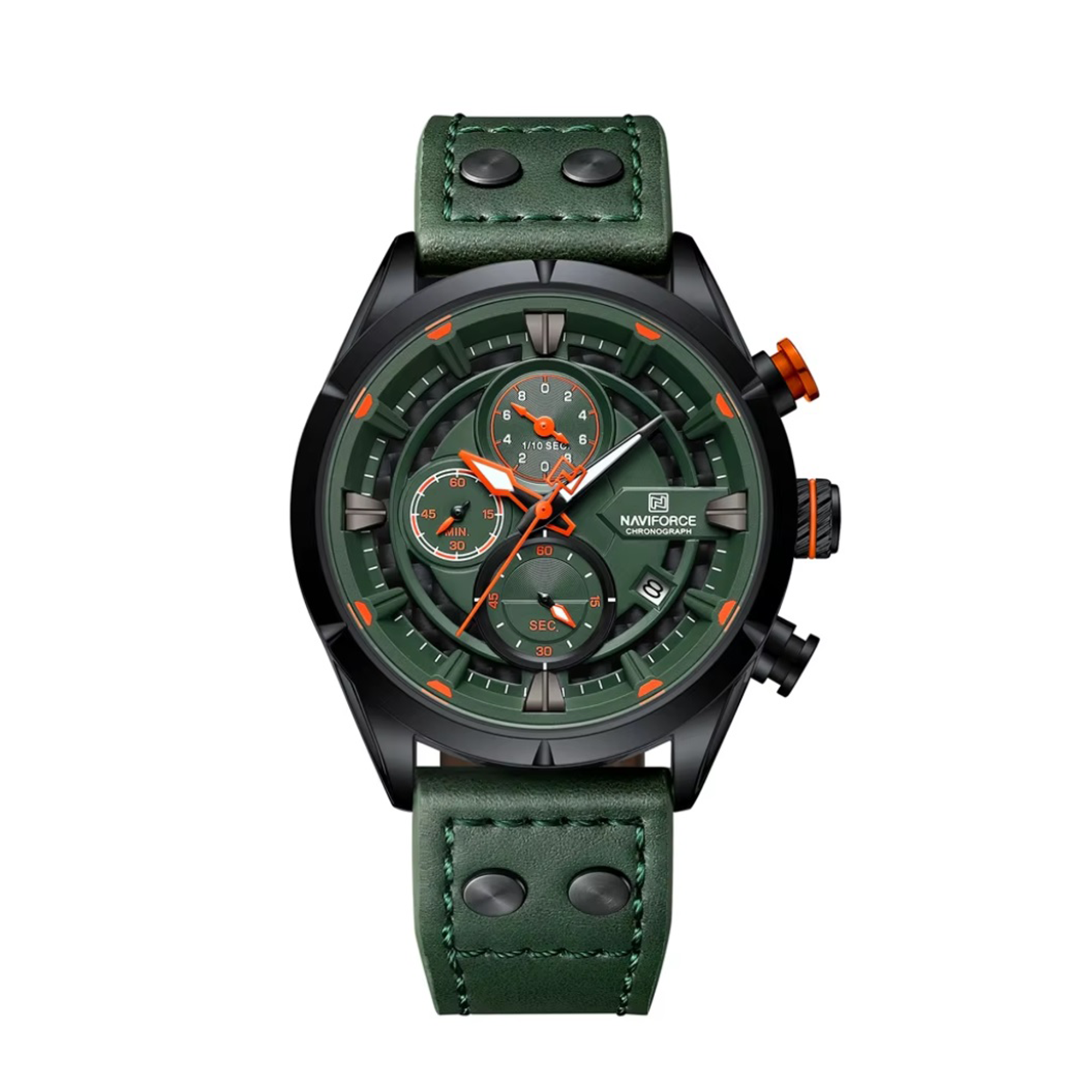 SAATNaviforce NF8045 Vintage Spor Trend Karbon Fiber Hakiki Deri Erkek Kol Saati