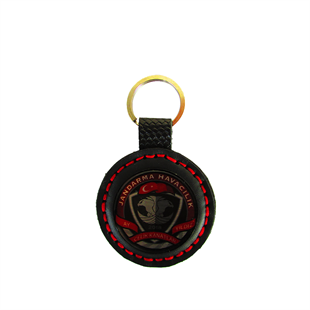 JANDARMA HAVACILIK- AY YILDIZ ÇELİK KANATLAR DERİ METAL ANAHTARLIK