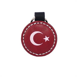 JÖH YAZILI ARKASI TÜRK BAYRAK DERİ ANAHTARLIK 