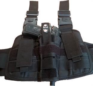 JANDARMA BACAK ÇİFT BAĞLAMALI SİLAH KILIFI SİYAH RENK