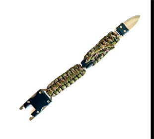 JÖAK PARACORD BİLEKLİK Paslanmaz Çelik Bıçaklı  - KAMUFLAJ