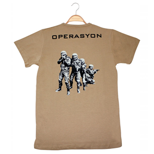  Unisex JÖH Operasyon Tshirt - Camel