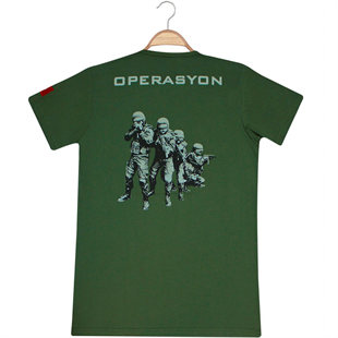  Unisex JÖH Operasyon Tshirt - Yeşil