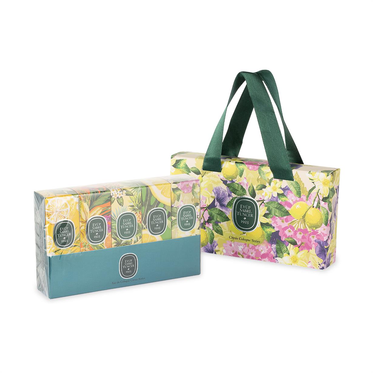 5li 16 ml Kolonya - Citrus Serisi - Kurdeleli Hediye Çanta