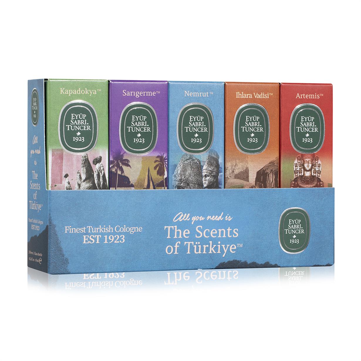 16 ML SİLİNDİR CAM ŞİŞE KOLONYA 5 Lİ SET - ALL YOU NEED IS SCENTS OF TÜRKİYE