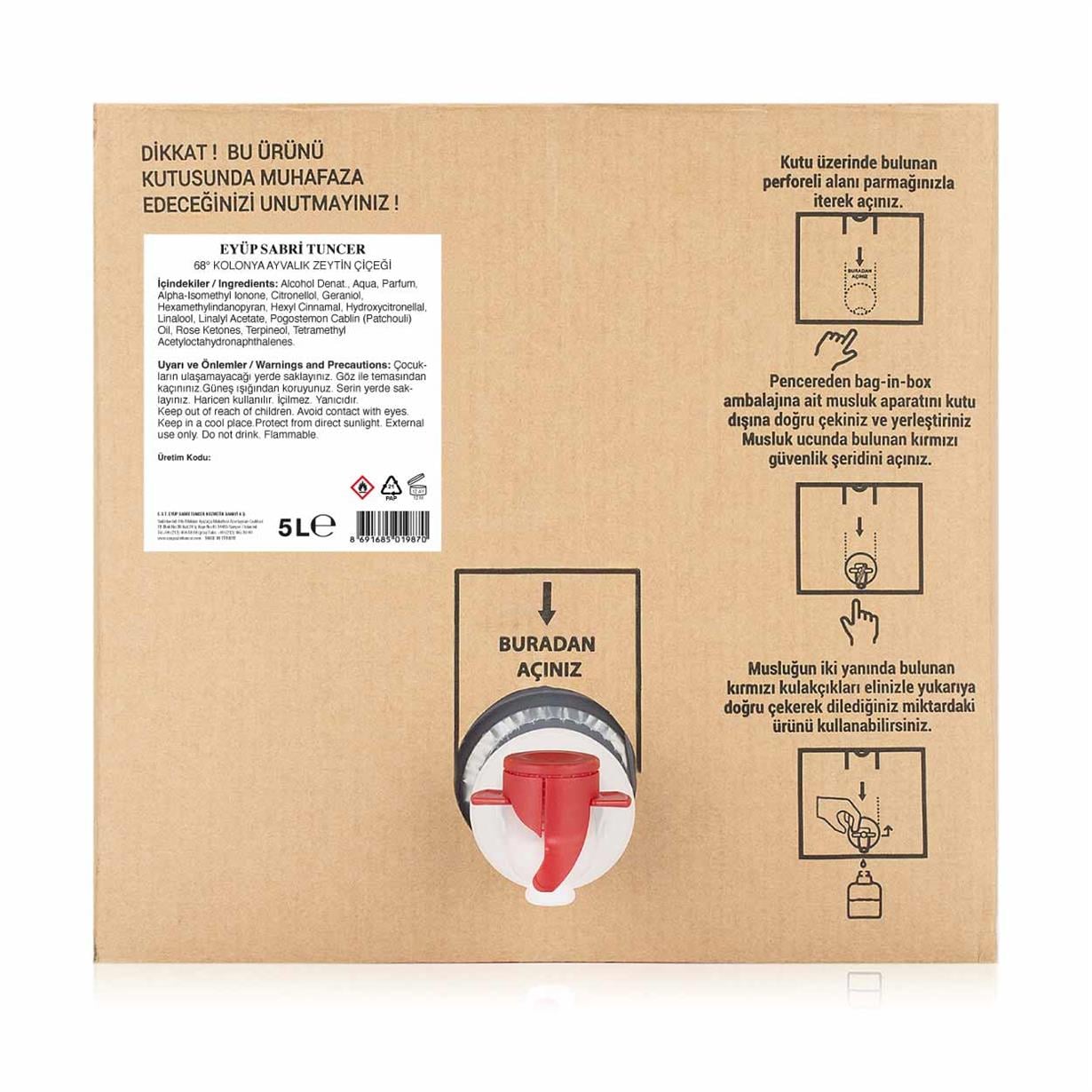 Ayvalık Zeytin Çiçeği Kolonyası 5 lt - Bag in Box