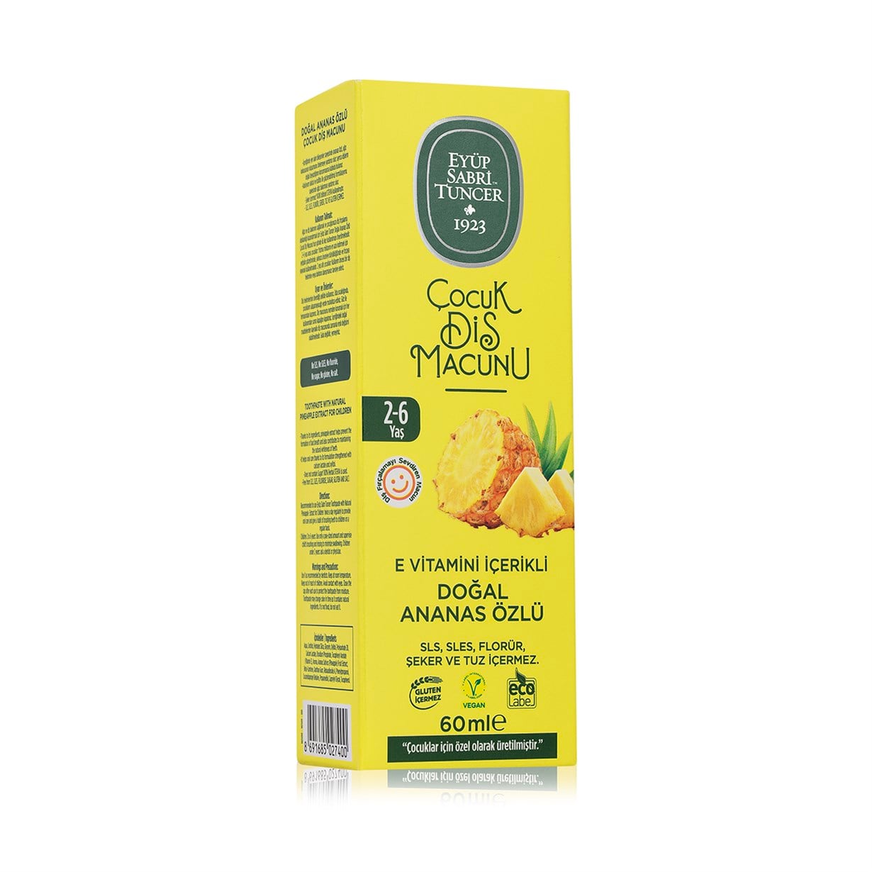 Doğal Ananas Özlü 2-6 Yaş Çocuk Diş Macunu 60 ml