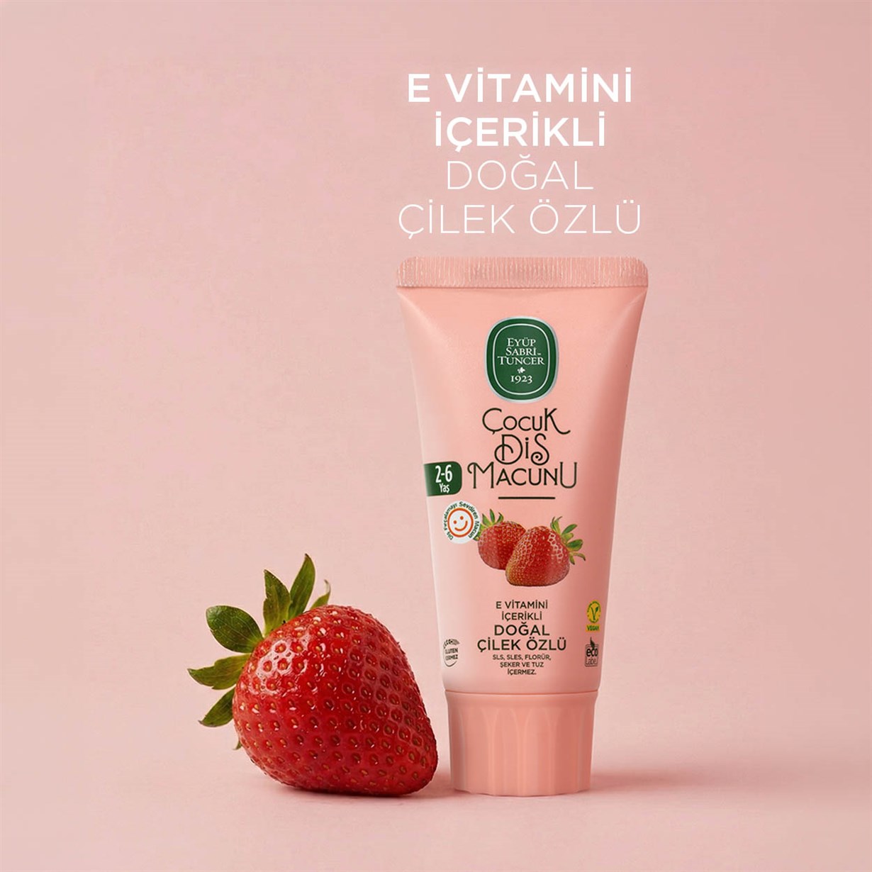 Doğal Çilek Özlü 2-6 Yaş Çocuk Diş Macunu 60 ml