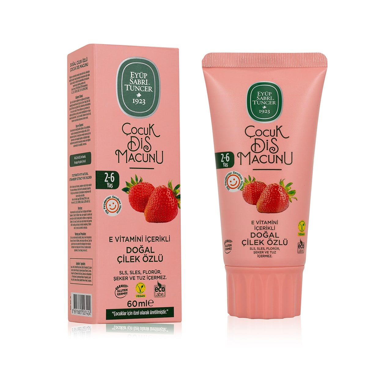 Doğal Çilek Özlü 2-6 Yaş Çocuk Diş Macunu 60 ml