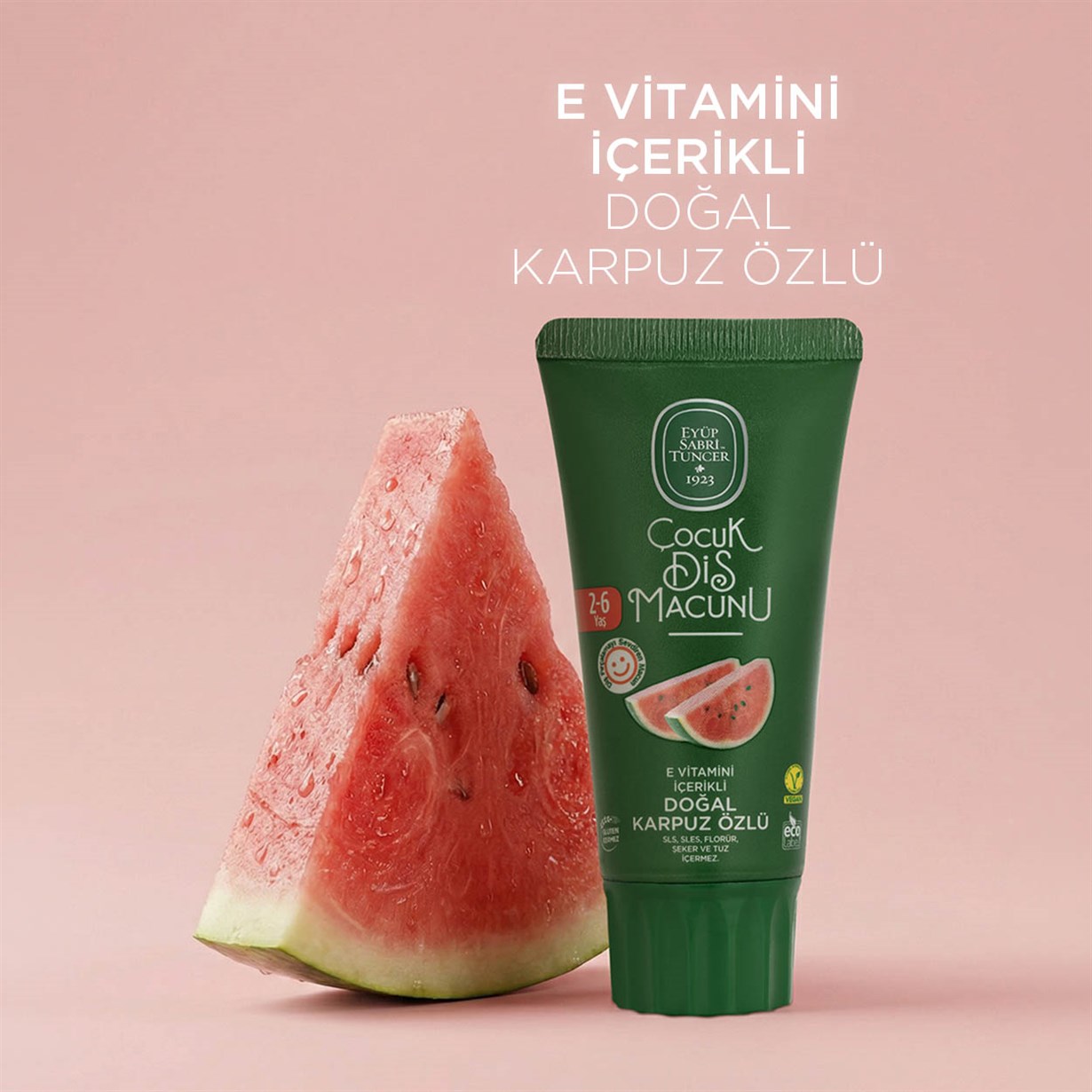 Doğal Karpuz Özlü 2-6 Yaş Çocuk Diş Macunu 60 ml