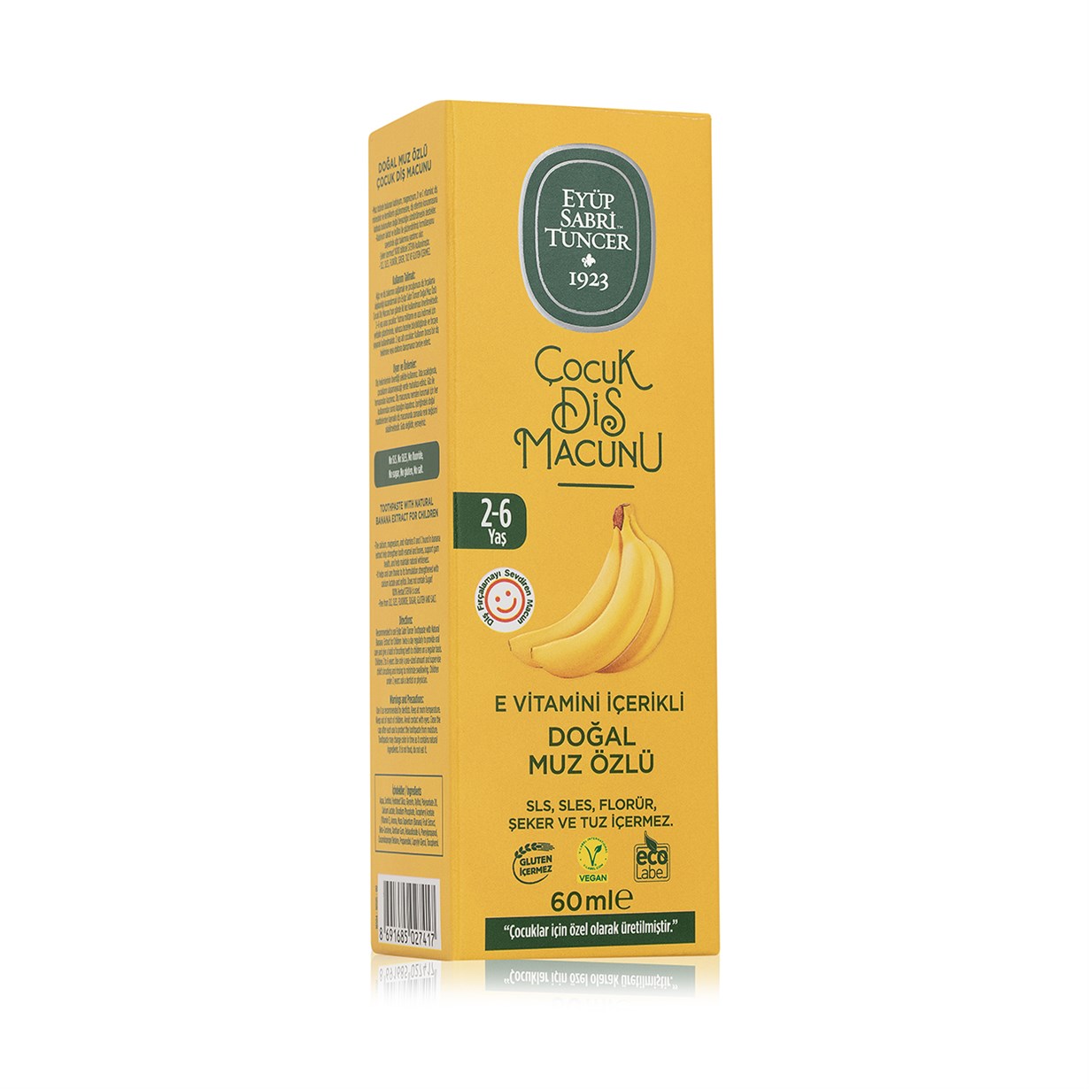 Doğal Muz Özlü 2-6 Yaş Çocuk Diş Macunu 60 ml