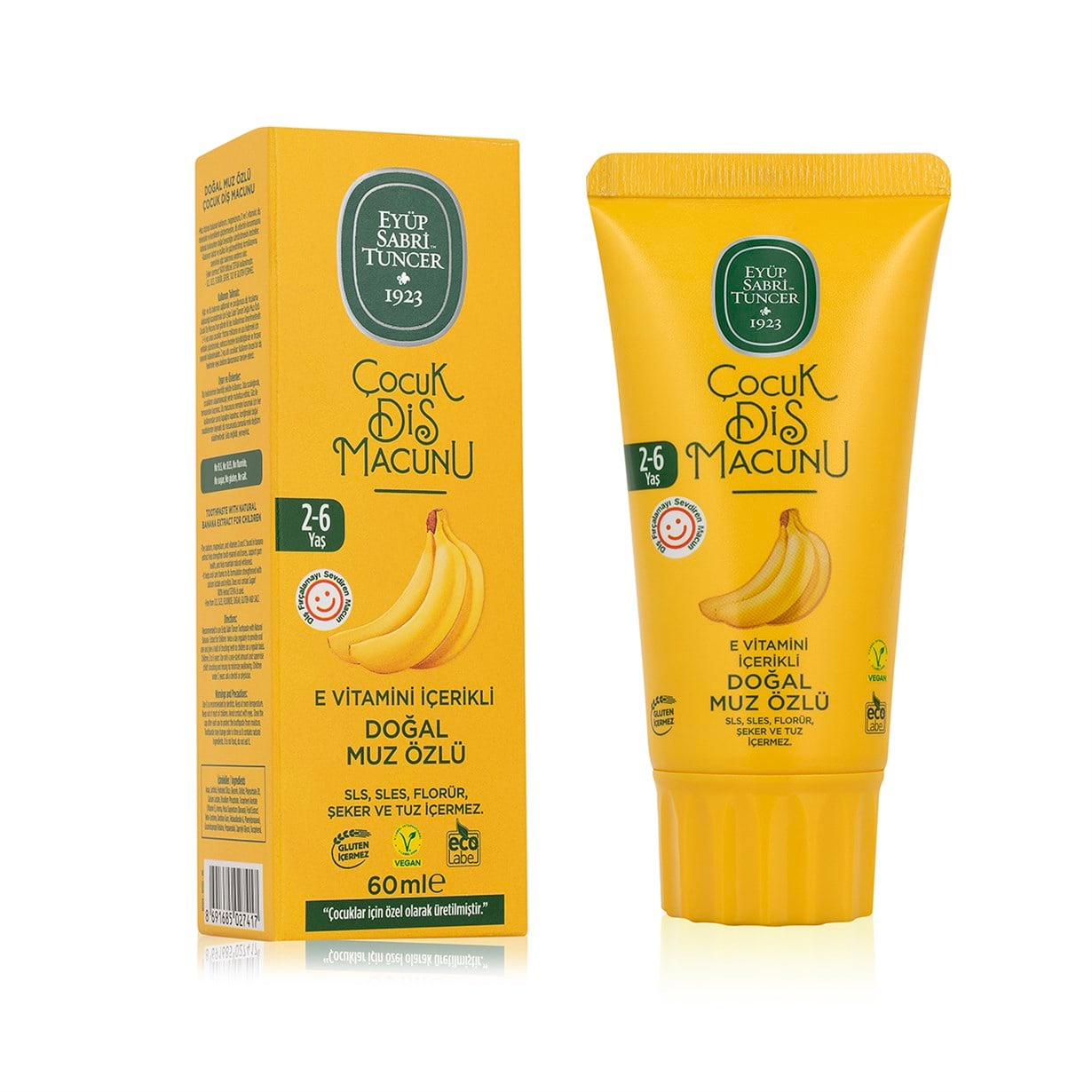 Doğal Muz Özlü 2-6 Yaş Çocuk Diş Macunu 60 ml