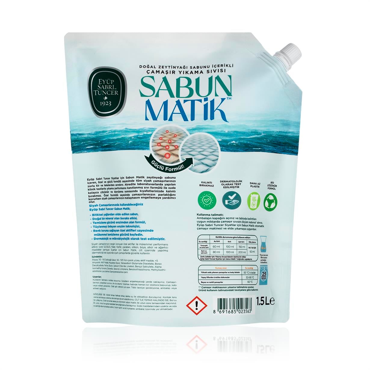 Doğal Zeytinyağlı Çamaşır Yıkama Sıvısı Siyahlar 1,5 lt