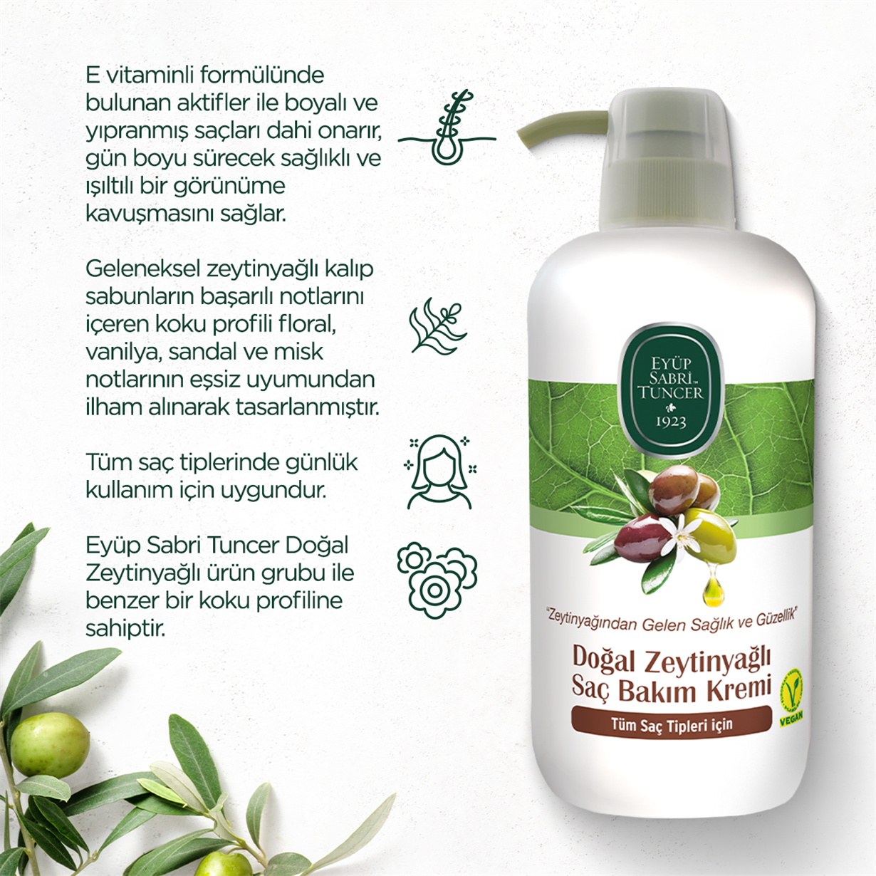 Hair Conditioner with Natural Olive Oil 600 ml
