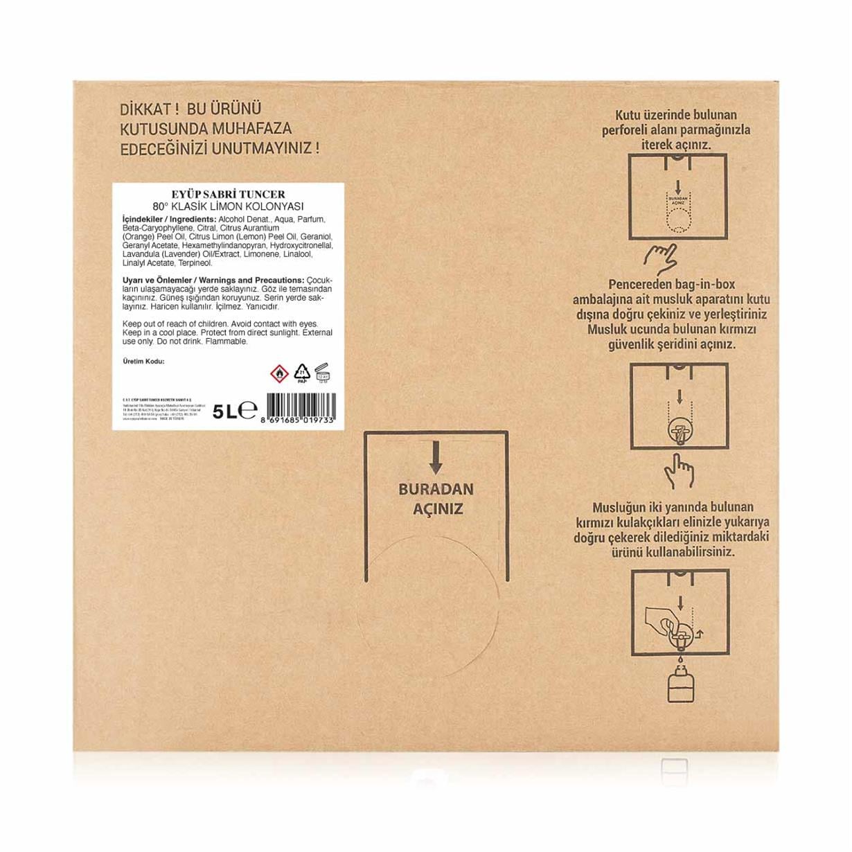 Classic Lemon Cologne 5 Liter - Bag in Box