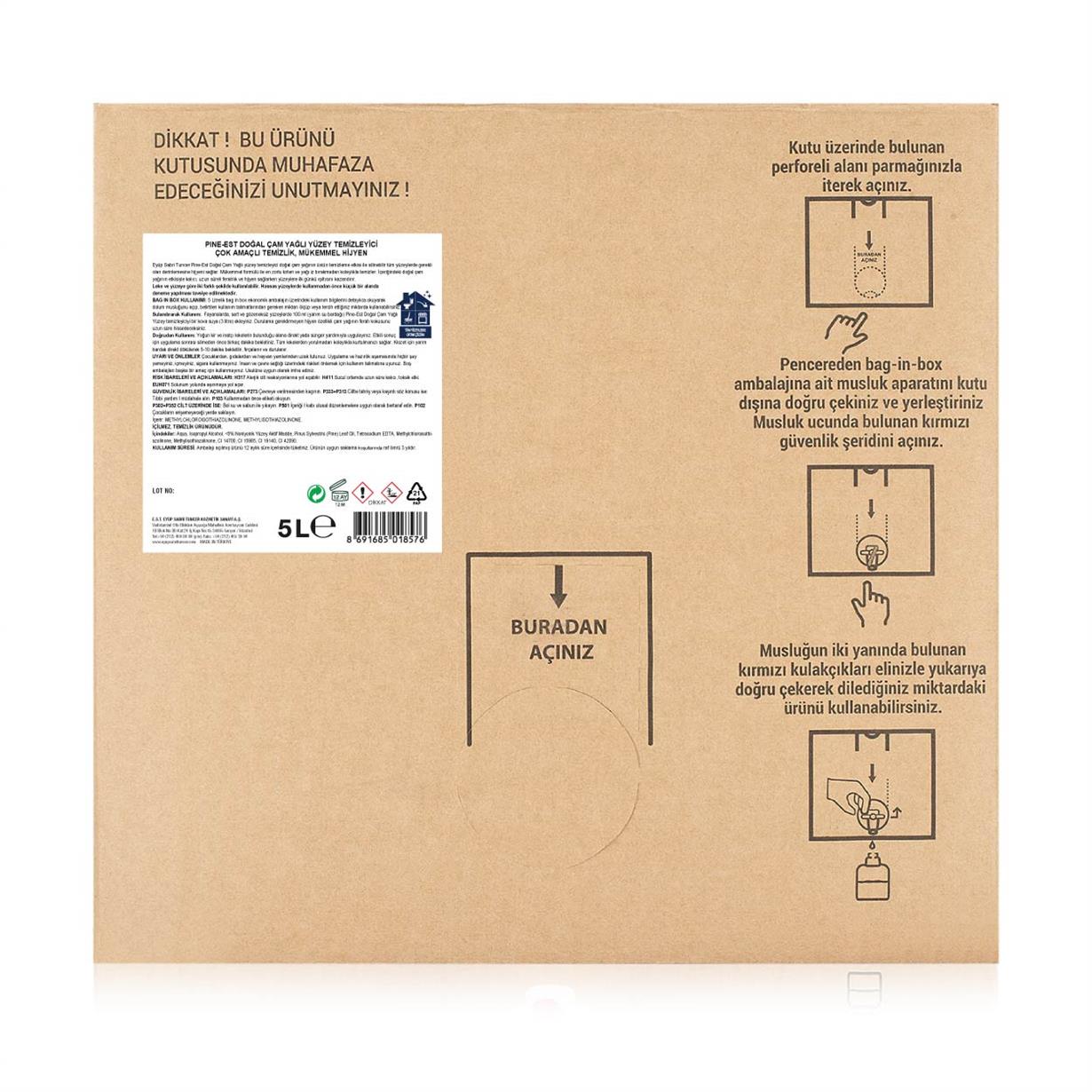 Pine Est Çam Yağlı Yüzey Temizleyici 5 lt - Bag in Box