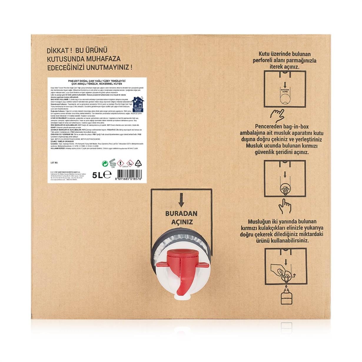 Pine Est Çam Yağlı Yüzey Temizleyici 5 lt - Bag in Box