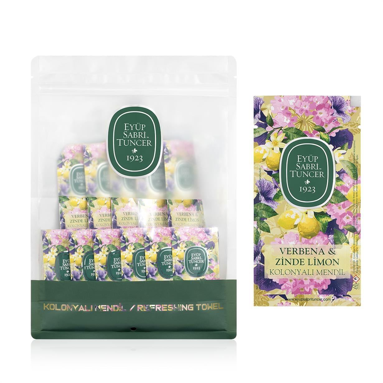 Verbena & Zinde Limon Kolonyalı Mendil 150li (Küçük Boy)