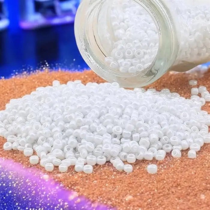 Beyaz Dökme Kum Boncuk Küçük Boy 500 gram(BNCK01-09)