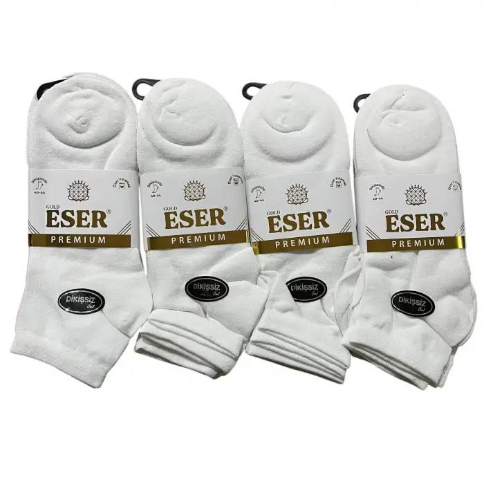Eser Erkek Dikişsiz Patik Çorap 12li Paket Beyaz (EÇ01-14)